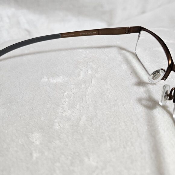 FOSSIL Carson Bronze Steel Half Rim Mens Eyeglasses Frame, 49 17 135, w/case - Picture 3 of 12